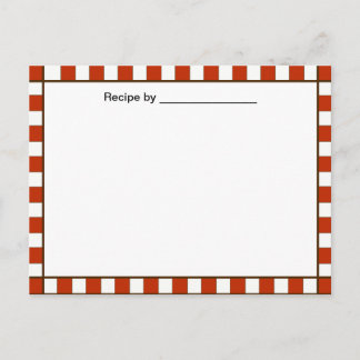 Country Chequered Recipe Blank #2 Card