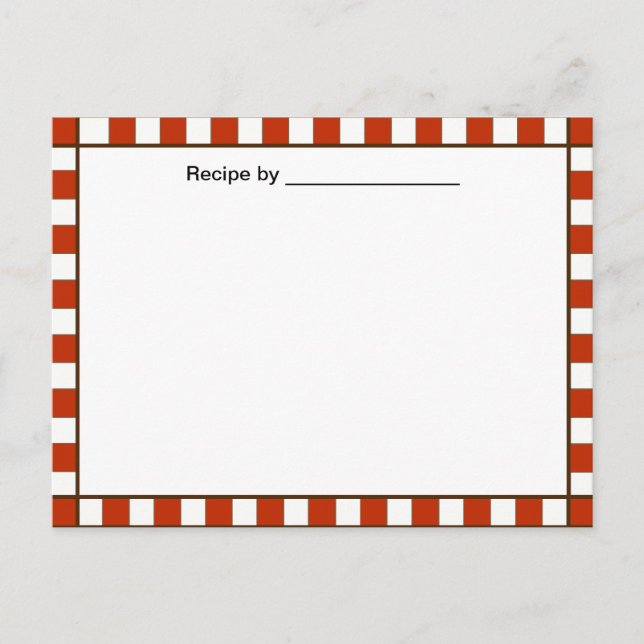 Country Chequered Recipe Blank #2 Card (Front)