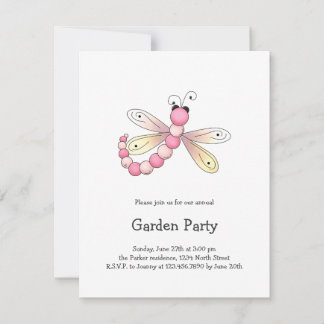 Country Cherries · Pink & Apricot Dragonfly. Invitation