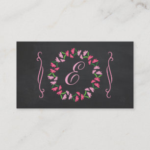 Country Chic Chalkboard Wreath Business Card