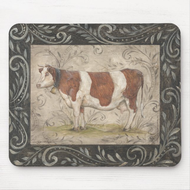 Country Chic Cow by Kate McRostie Mouse Pad (Front)