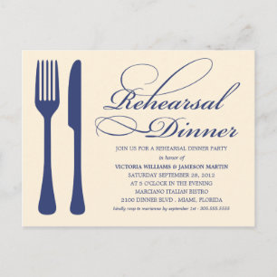 COUNTRY CHIC FLATWARE   REHEARSAL DINNER INVITE