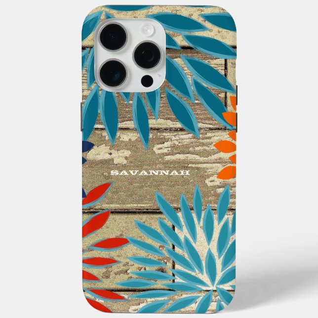 Country Chic Floral Your Name or Quote Case-Mate iPhone Case (Back)