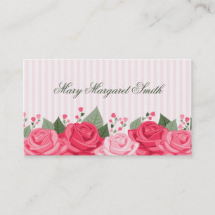 Country Chic Roses/Stripes Calling/Business Card