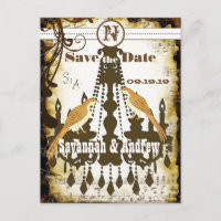 Country Chic Rustic Chandelier Save the Date