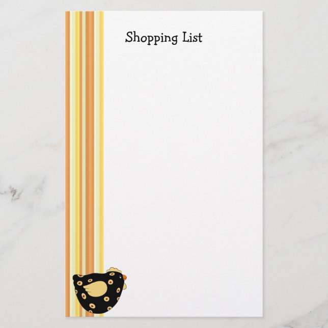 Country Chick Shopping List Stationery (Front)