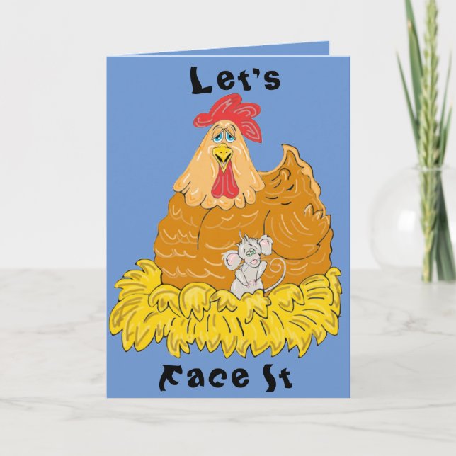 Country Chicken and Mouse Birthday Card (Front)