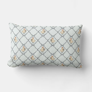 Country Chicken French Farmhouse Style with Bows Lumbar Cushion
