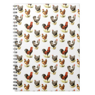 Country Chicken Pattern Spiral Notebook