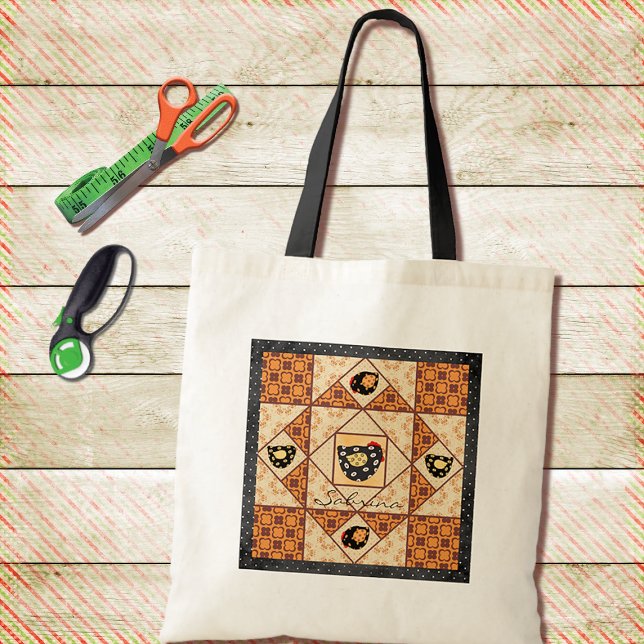 Country Chicks Faux Quilt Block Tote (Creator Uploaded)