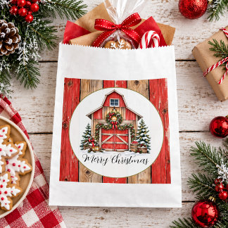 Country Christmas Barn Christmas Favour Bags