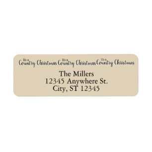 Country Christmas Beige Rustic Pretty Personalised