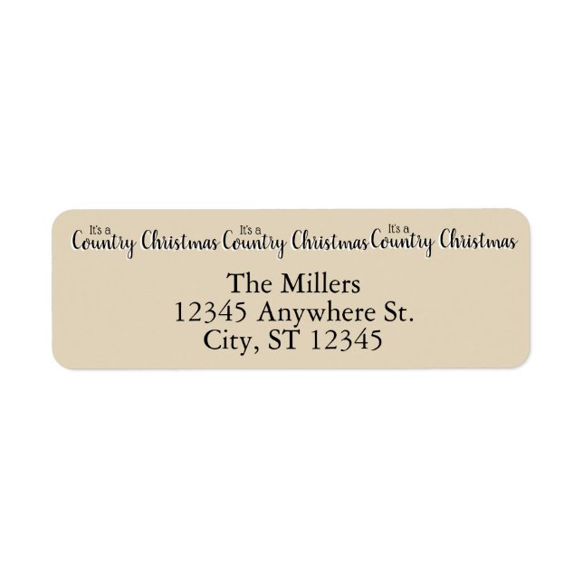 Country Christmas Beige Rustic Pretty Personalised (Front)