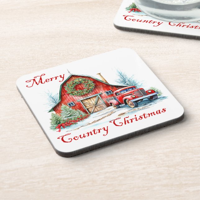 Country Christmas Coaster (Left Side)
