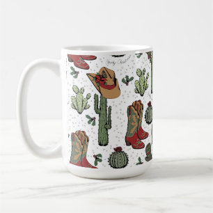 Country Christmas Cowboy Boots Coffee Mug