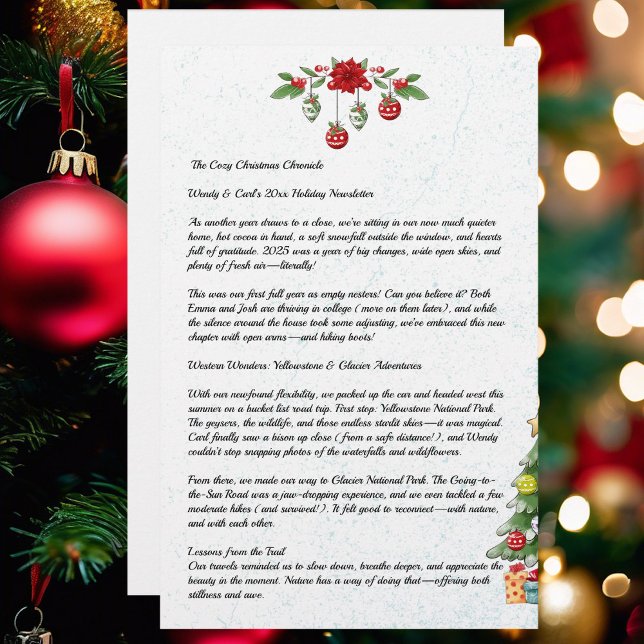 Country Christmas Family Newsletter Double Sided Stationery (Creator Uploaded)