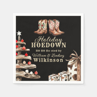 Country Christmas Holiday Hoedown Paper Napkins