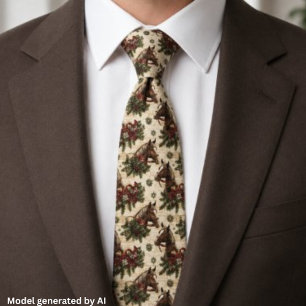 Country Christmas Horses Tie