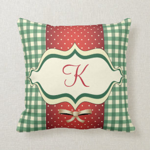 Country Christmas Monogrammed Pillow