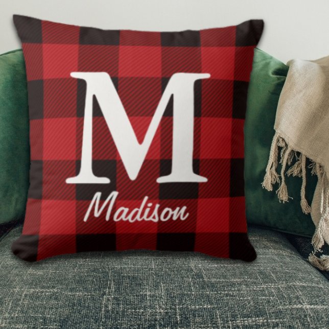 Country Christmas Red buffalo Plaid lumberjack Cushion (Country Christmas Red buffalo Plaid lumberjack Throw Pillow)
