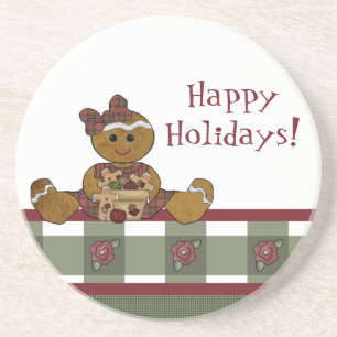 Country Christmas Sandstone Coaster
