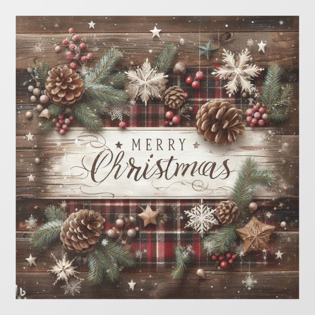 Country Christmas Window Cling (Sheet)