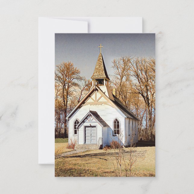 Country Church -  Flat Note Card (Front)