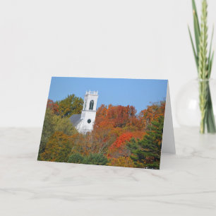 Country Church Steeple In Autumn Note Card