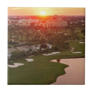 Country Club at sunset, Aventura, Florida Tile