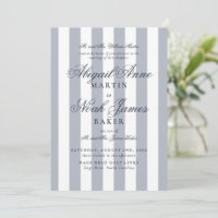Country Club Formal Elegant Blue Striped Wedding