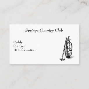 Country Club Golf Caddy Card