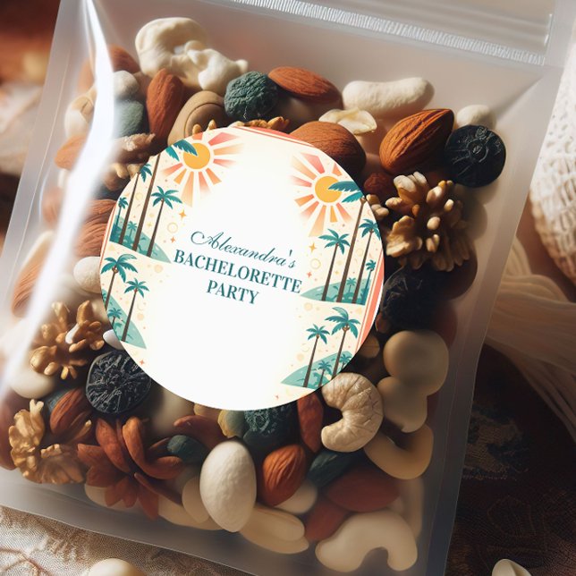 Country Club Pickleball Bachelorette Classic Round Sticker (Creator Uploaded)