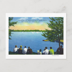 Country Club View of Sailboat Regatta on Lake Postcard