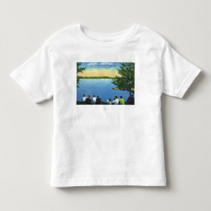 Country Club View of Sailboat Regatta on Lake Toddler T-Shirt