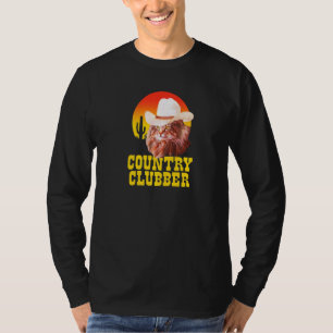 Country Clubber Cowboy Hat Cat  Country Western Mu T-Shirt
