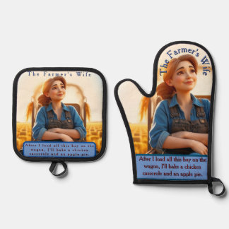 Country Cosy Hay Oven Mitt and Pot Holder Set