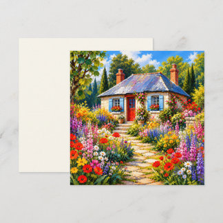 Country Cottage Flat Greetings Card
