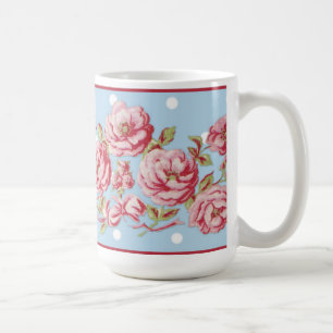 Country Cottage Floral Mug in Blue