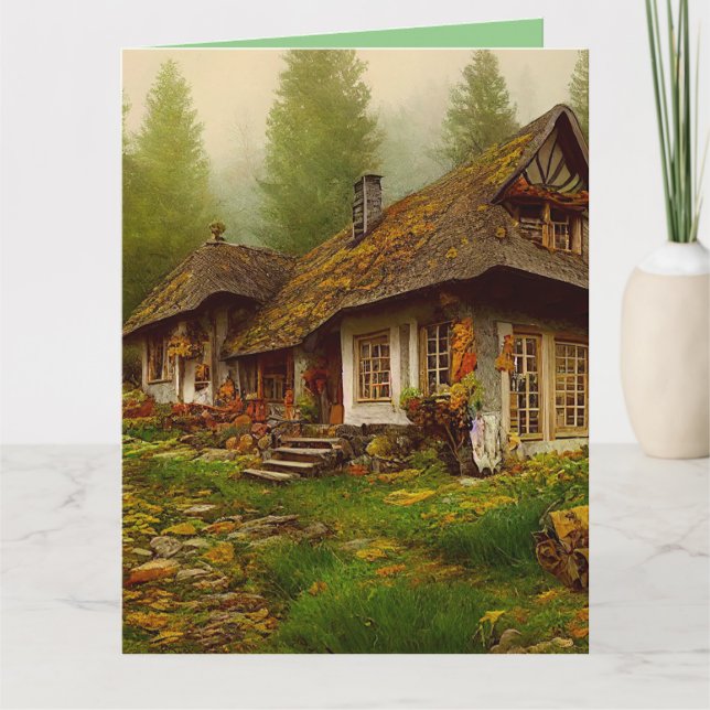 COUNTRY COTTAGE IN IRELAND BIRTHDAY Greeting Card (Front)