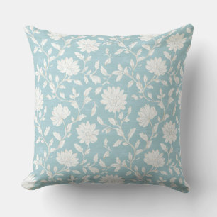 Country Cottage Light Blue Throw Pillow