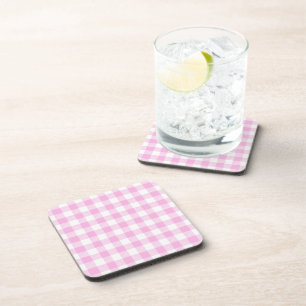 Country Cottage Pink Plaid Coaster