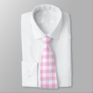 Country Cottage Pink Plaid Rustic Tie