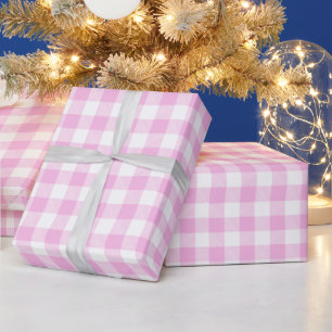 Country Cottage Pink Plaid Wrapping Paper