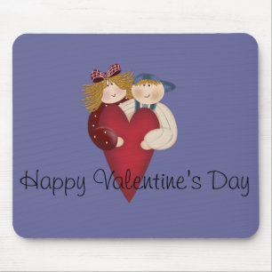 Country Couple Happy Valentine's Day Mouse Pad