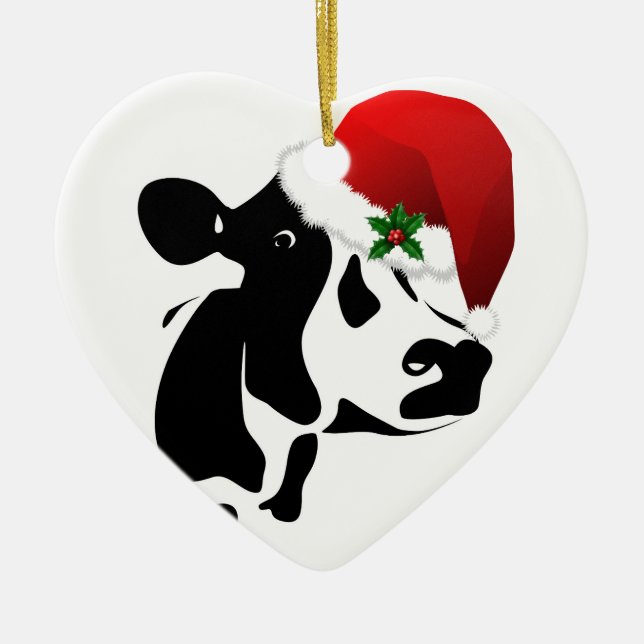 Country Cow Christmas Ornament (Front)