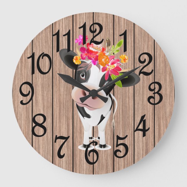 Country Cow Large Clock (Front)