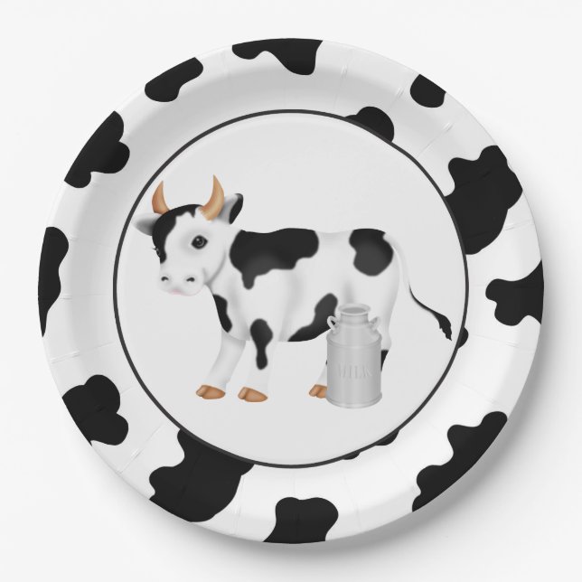 Country cow party paper plates (Front)