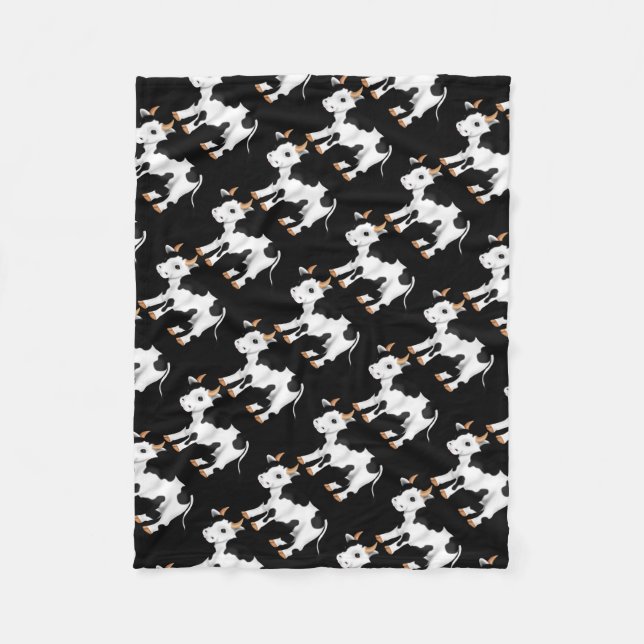 Country cow pattern fleece blanket (Front)