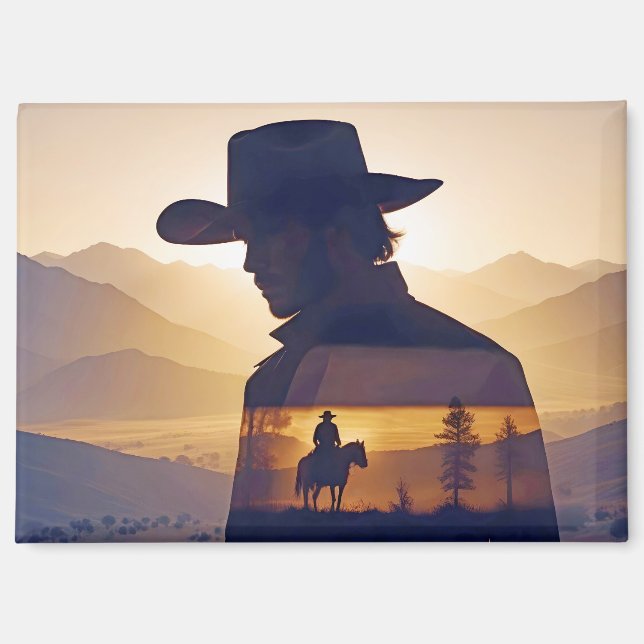 Country Cowboy Adventure Outdoors Nature Escape Magnet (Front)