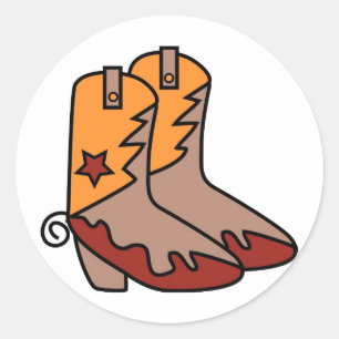 Country Cowboy Boots Classic Round Sticker